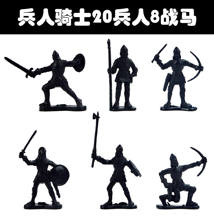 Medieval Soldier Model Warrior Knight Model Decoration Ancient Cavalry War Horse War Toy Set