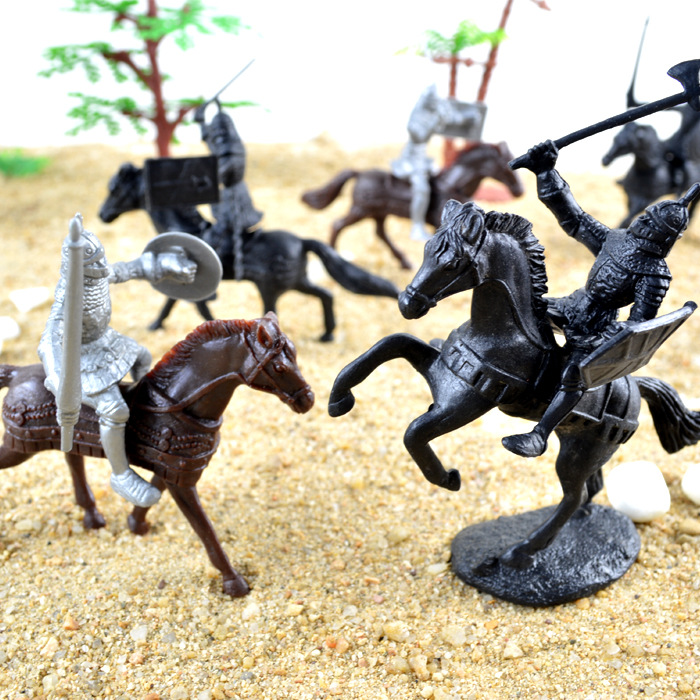 Medieval Soldier Model Warrior Knight Model Decoration Ancient Cavalry War Horse War Toy Set