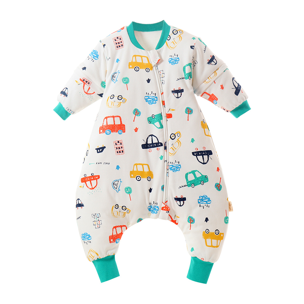 2021 Autumn and Winter Thickening Children Sleeping Bag Combed Cotton Baby Split Leg Sleeping Bag Cartoon Pure Cotton Baby Sleeping Bag Removable Sleeve