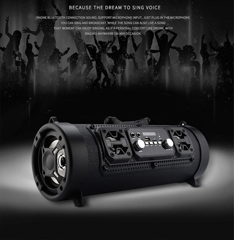 Outdoor Portable Portable Barrel Bluetooth Speaker 15W EXTRA BASS Wireless War Drum Square Dance E-Commerce Hot-Selling Product