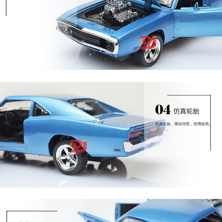 Bulk Wholesale 1:32 Dodge War Horse Simulation Alloy Car Model Sound and Light Warrior 4 Open Door Children's Toy Car
