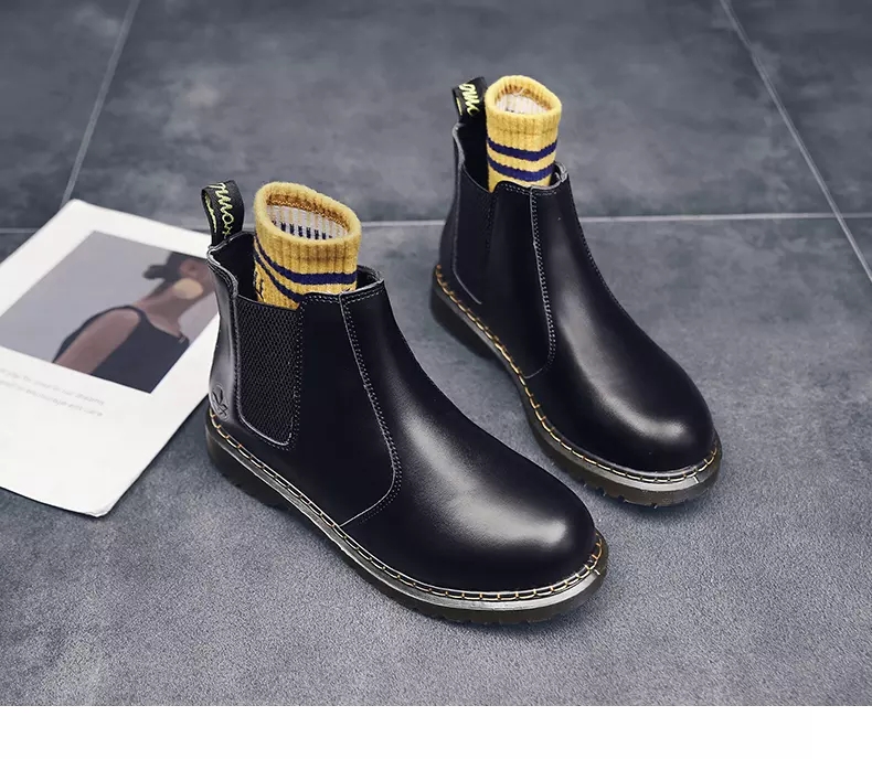 Autumn and winter Martin boots high help shoe boots woman worker outfit shoe big head shoe war Wolf