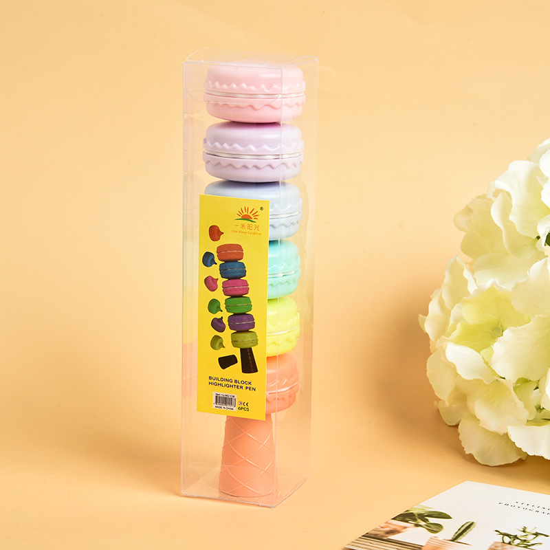 [Macaron Series] 6-Color Set Mini Sweet Multi-Color Series Fluorescent Pen Fluorescent Pen Wholesale Customizable
