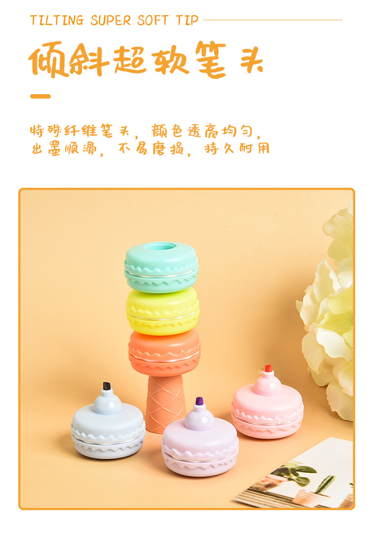 [Macaron Series] 6-Color Set Mini Sweet Multi-Color Series Fluorescent Pen Fluorescent Pen Wholesale Customizable