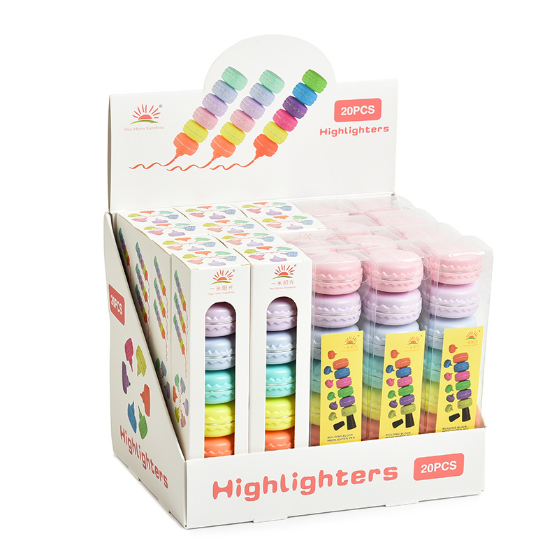 [Macaron Series] 6-Color Set Mini Sweet Multi-Color Series Fluorescent Pen Fluorescent Pen Wholesale Customizable