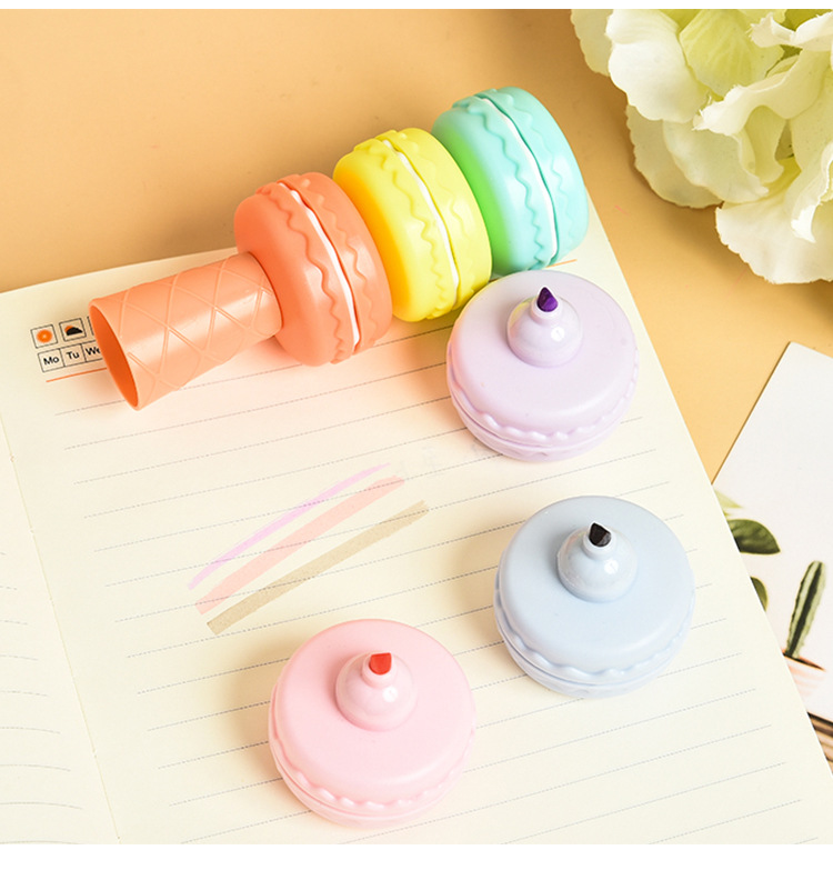 [Macaron Series] 6-Color Set Mini Sweet Multi-Color Series Fluorescent Pen Fluorescent Pen Wholesale Customizable