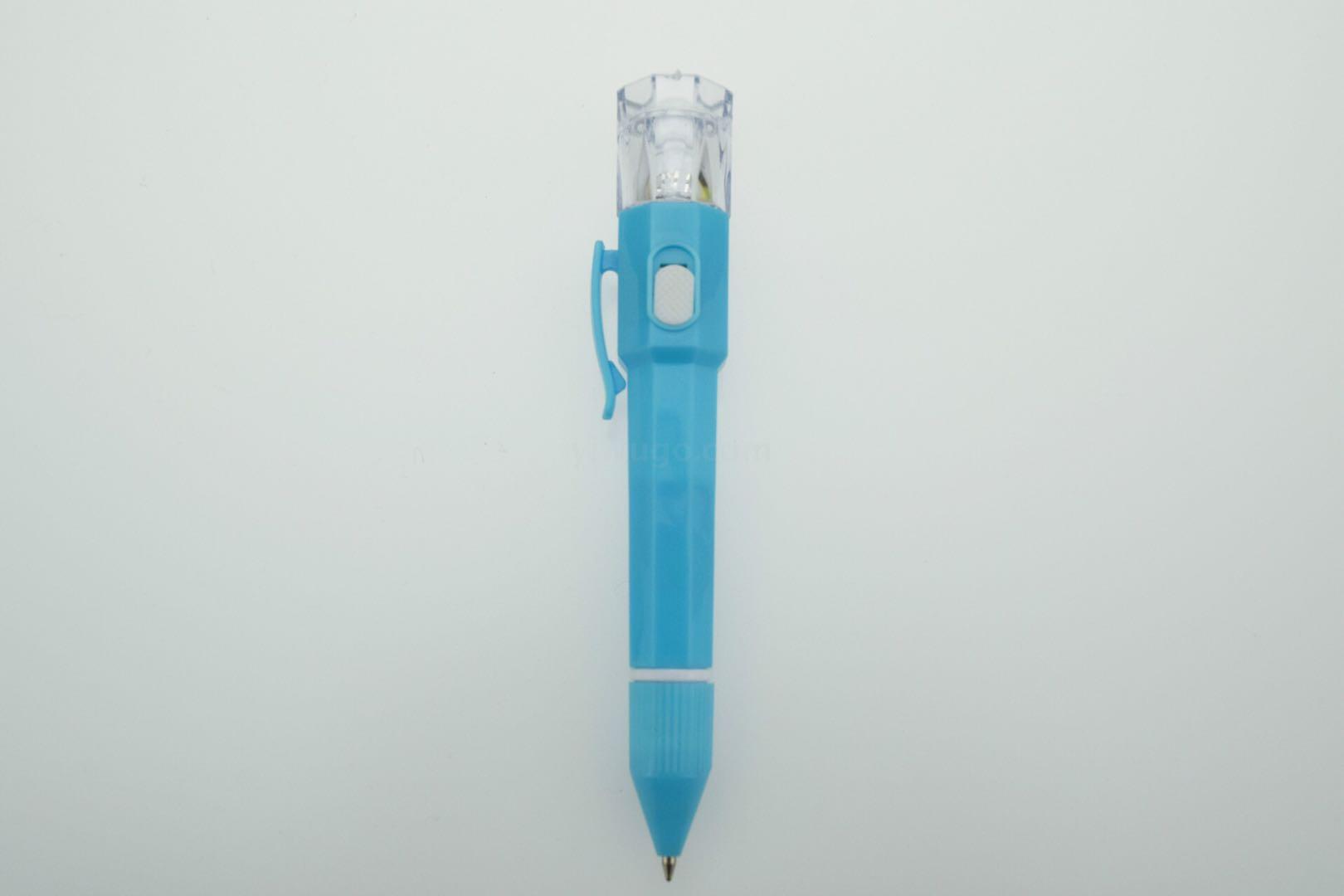Creative Fun Flashlight Luminous Pen Monochromatic Lamp Color Light Rotating Core Flashlight Ballpoint Pen Signature Pen