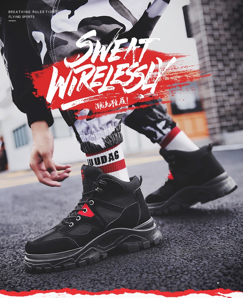 Winter adds flannel high upper shoe Martin boots overalls boots man shoe tide shoe restore ancient ways war Wolf
