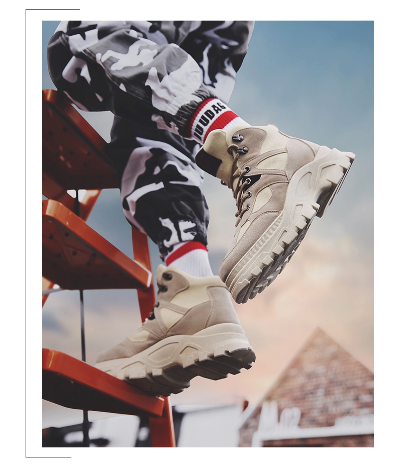 Winter adds flannel high upper shoe Martin boots overalls boots man shoe tide shoe restore ancient ways war Wolf