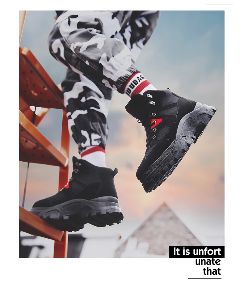 Winter adds flannel high upper shoe Martin boots overalls boots man shoe tide shoe restore ancient ways war Wolf
