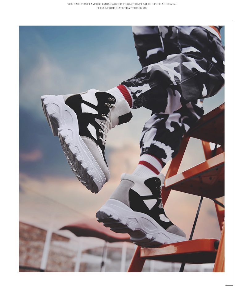 Winter adds flannel high upper shoe Martin boots overalls boots man shoe tide shoe restore ancient ways war Wolf