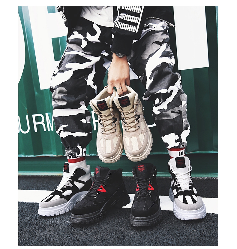 Winter adds flannel high upper shoe Martin boots overalls boots man shoe tide shoe restore ancient ways war Wolf