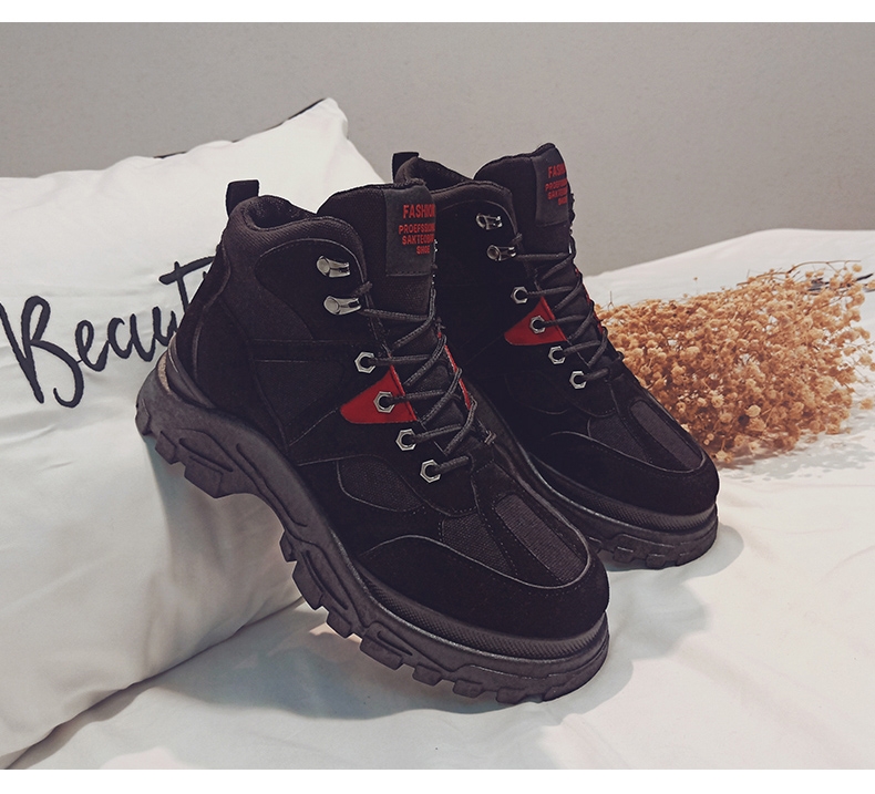 Winter adds flannel high upper shoe Martin boots overalls boots man shoe tide shoe restore ancient ways war Wolf