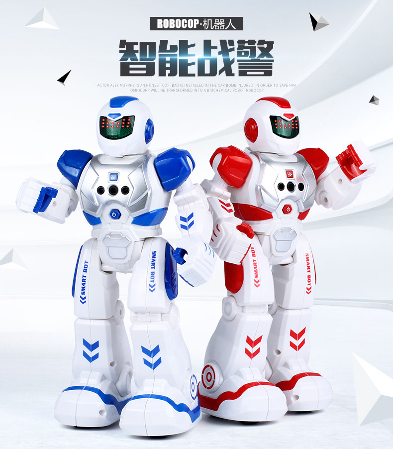 * Children's Day Gift Children's Day Remote Control Intelligent War Police Early Education Robot Children Education Induction Gift Learning Play J