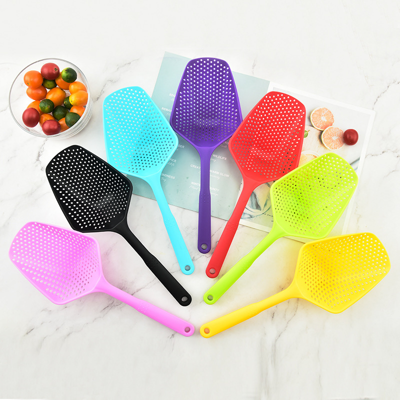 Plastic Waterproof Shovel Waterproof Slotted Turner Plastic Ice Shovel Kitchen Practical Non-Stick Kitchenware Plastic Fishing Fence Colander