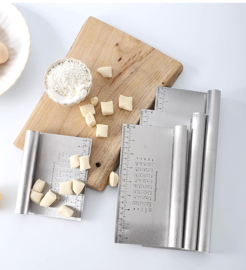 Wholesale with Scale Stainless Steel Dough Scraper Integrated Flour Cutter Rice Noodles Scraper Baking Tool Dough Shovel Wholesale with Scale Stainless Steel Dough Scraper Integrated Flour Cutter Rice Noodles Scraper Baking Tool Dough Shovel
