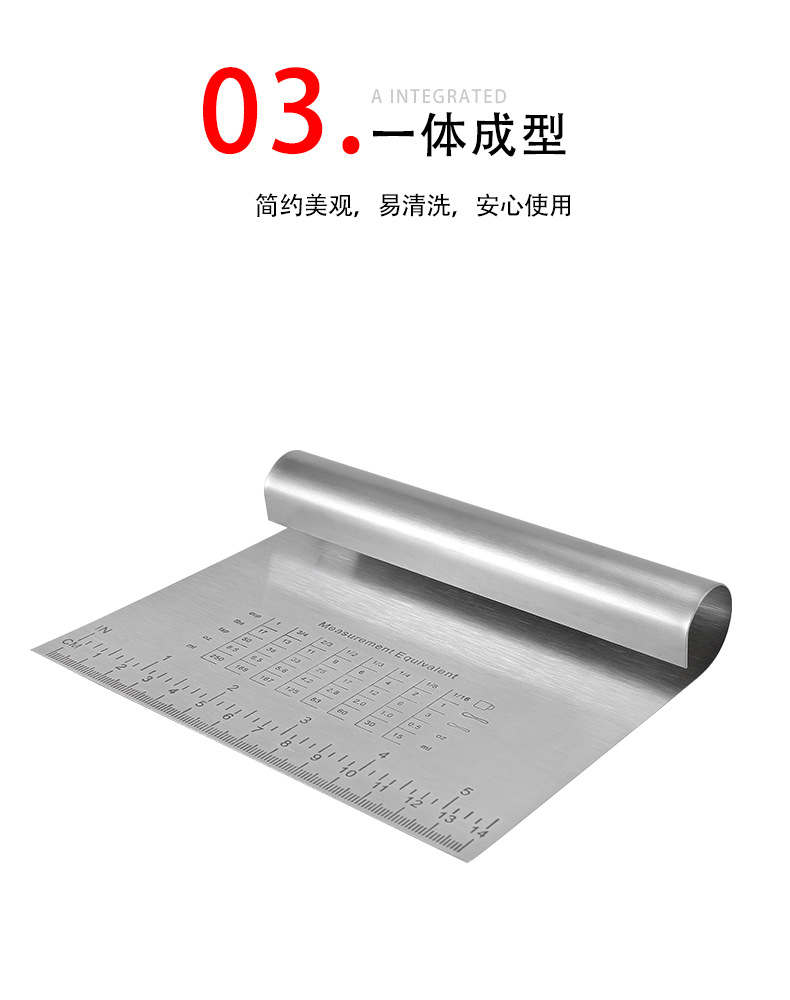 Wholesale with Scale Stainless Steel Dough Scraper Integrated Flour Cutter Rice Noodles Scraper Baking Tool Dough Shovel Wholesale with Scale Stainless Steel Dough Scraper Integrated Flour Cutter Rice Noodles Scraper Baking Tool Dough Shovel