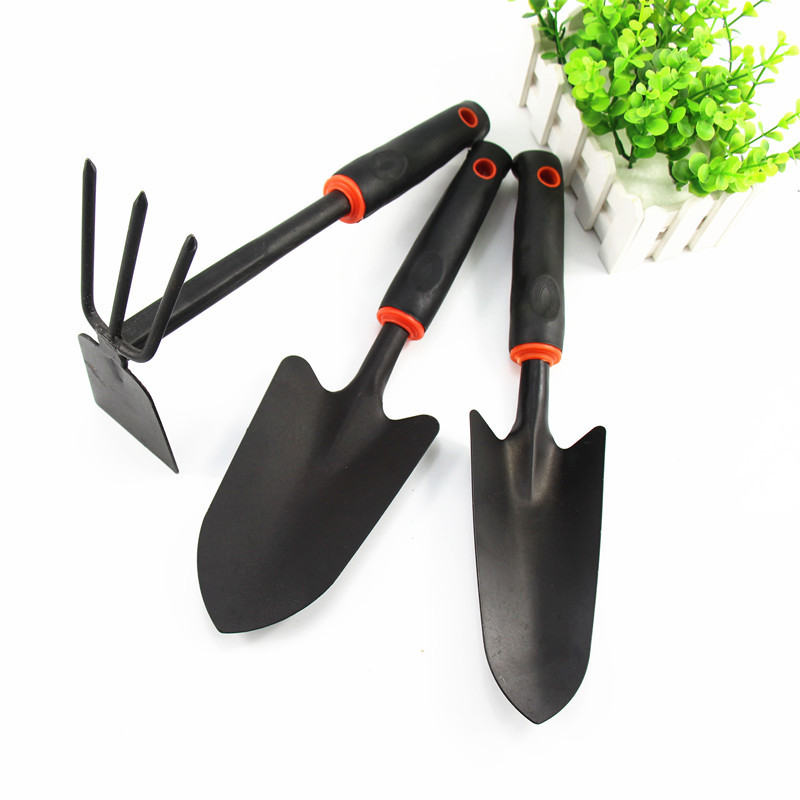 Black Plastic Handle Gardening Four-Piece Pot Spade Dual-Purpose Hoe Shovel Agricultural Shovel Gardening Tool Kit