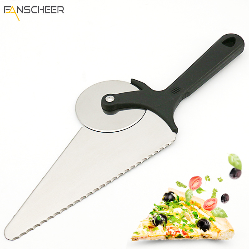 Stainless Steel Pizza Knife Kitchen Baking MultiFunction Roller Pizza Shovel Cake Knife Cake Shovel
