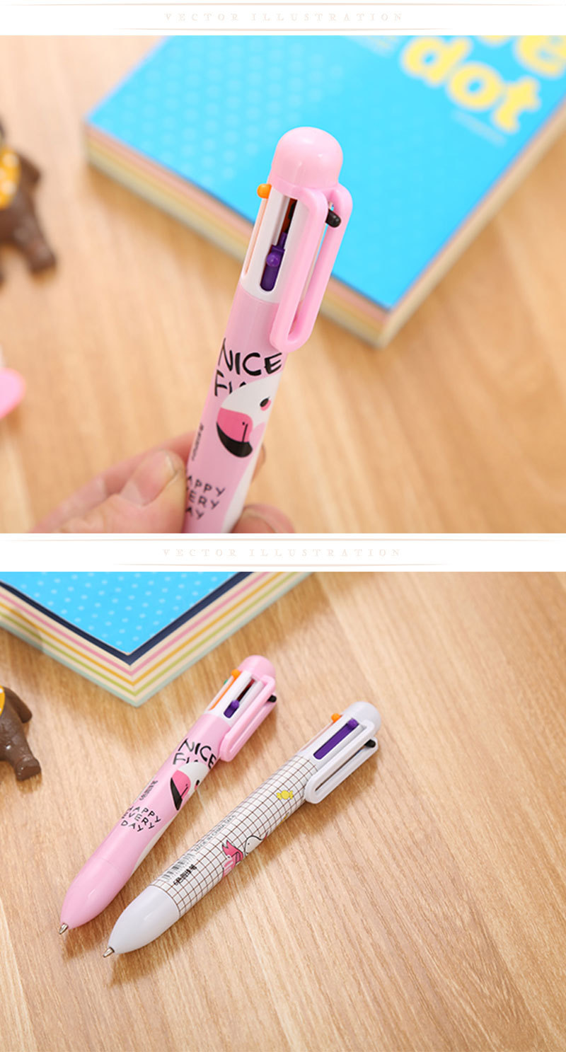 Creative stationery color ballpoint pen cute student 6 color flamingo oil pen cartoon unicorn ballpoint pen factory Creative stationery color ballpoint pen cute student 6 color flamingo oil pen cartoon unicorn ballpoint pen factory