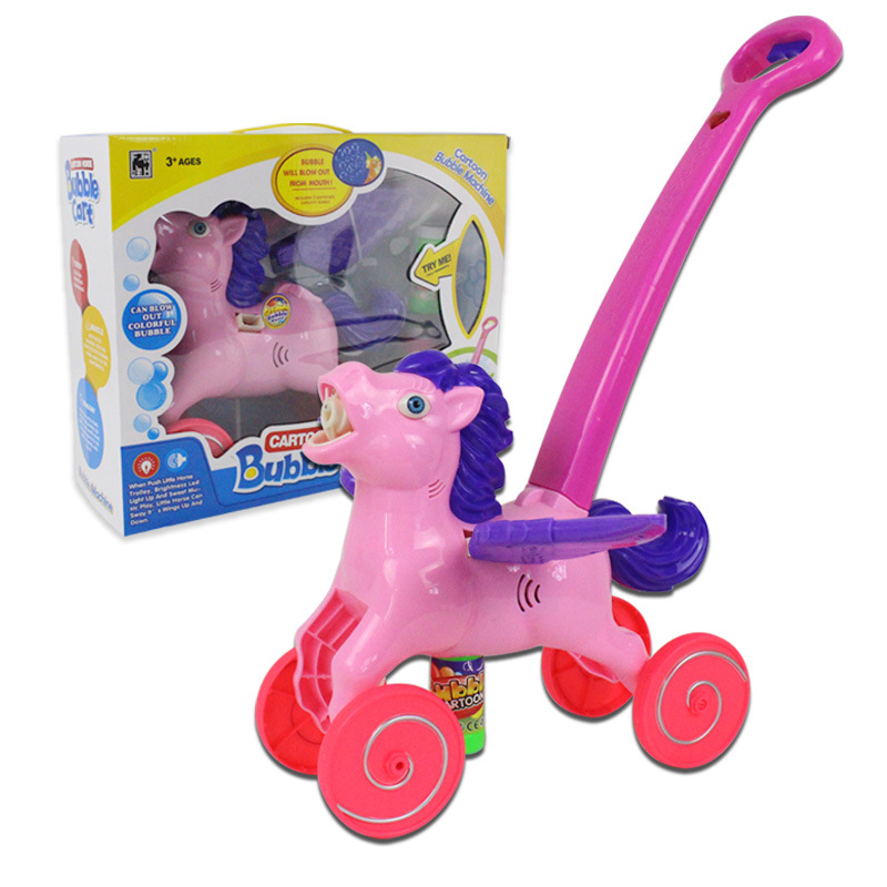 Hand Push Bulb-Producing Car Bubble Machine Automatic Children&#039;s Toy Bubble Gun Bubble Blowing Children&#039;s Outdoor Live Pony Toys