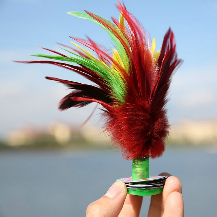Handmade Big Shuttlecock Colorful Coq Feather Shuttlecock Big Flower Shuttlecock Kick-Resistant Beef Tendon Bottom Competition Shuttlecock Shuttlecock Wholesale