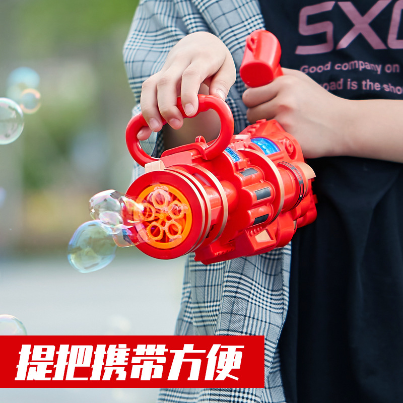 Children's Gatling Bubble Gun Electric Music Light Bubble Machine 5-Hole Large Automatic Bubble Outdoor Interaction Children's Gatling Bubble Gun Electric Music Light Bubble Machine 5-Hole Large Automatic Bubble Outdoor Interaction
