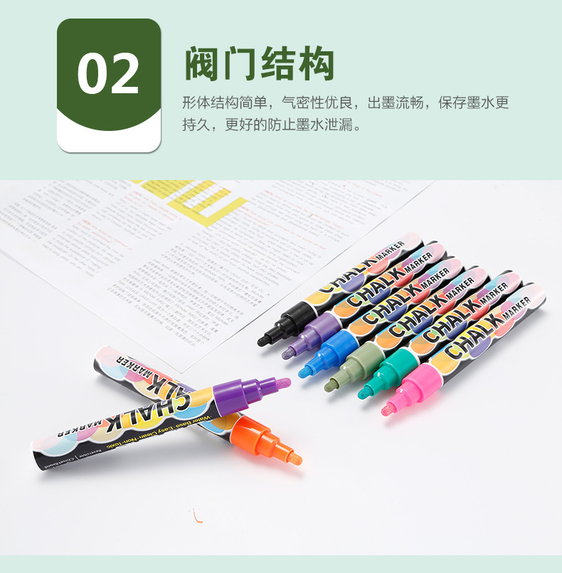 Factory Direct Sales Liquid Chalk Dust-Free Light Board Pen Fluorescent Screen Special Erasable Marker Blackboard Liquid Chalk