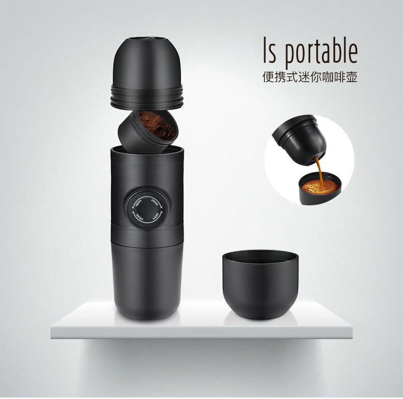 Manual Portable Hand Pressure Espresso Coffee Machine Outdoor Portable Mini Coffee Cup Pot One Piece Dropshipping