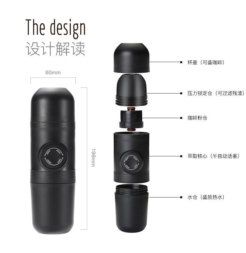 Manual Portable Hand Pressure Espresso Coffee Machine Outdoor Portable Mini Coffee Cup Pot One Piece Dropshipping Manual Portable Hand Pressure Espresso Coffee Machine Outdoor Portable Mini Coffee Cup Pot One Piece Dropshipping