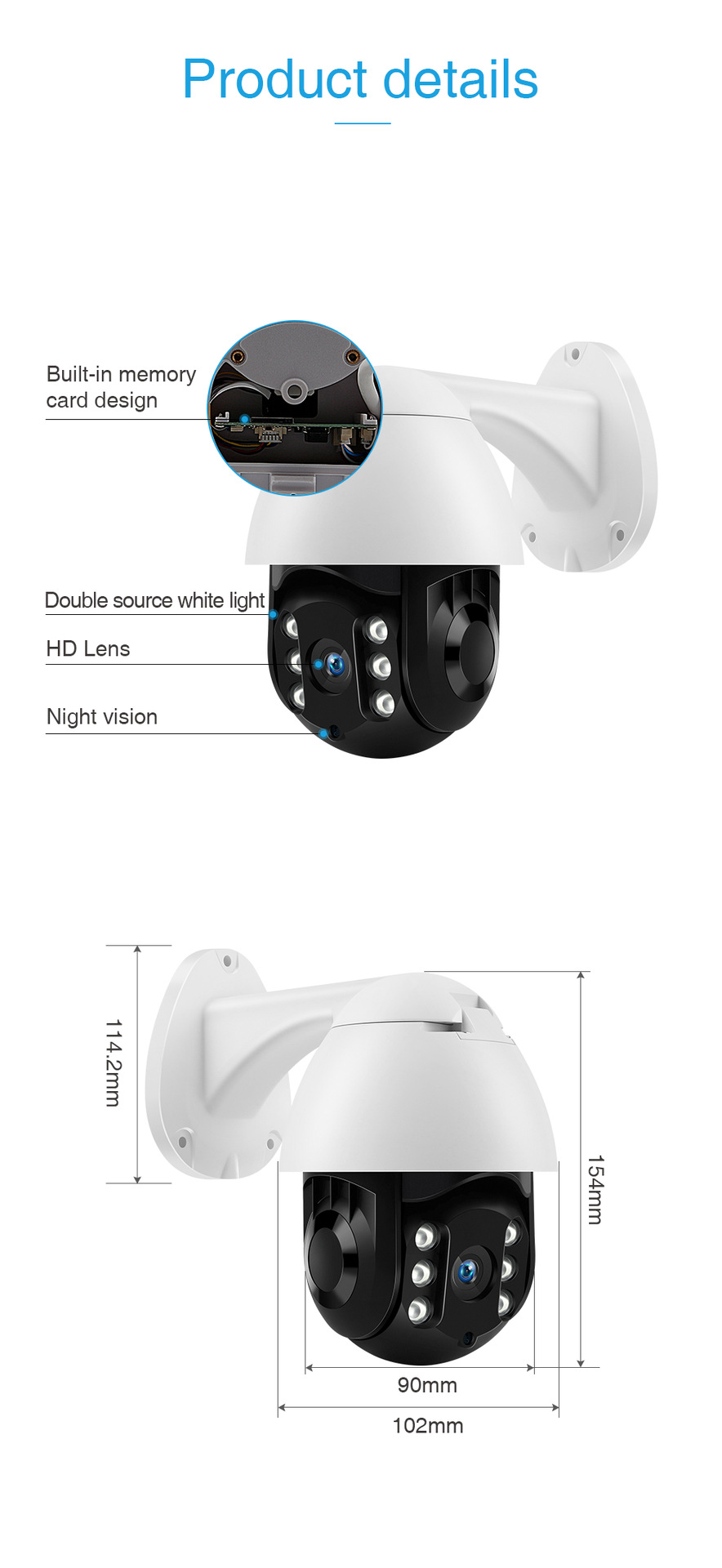 Wireless Automatic Tracking Tracking Ball Machine Camera Outdoor Waterproof Two-Way Intercom PTZ Control Day and Night Infrared Night Vision Wireless Automatic Tracking Tracking Ball Machine Camera Outdoor Waterproof Two-Way Intercom PTZ Control Day and Night Infrared Night Vision