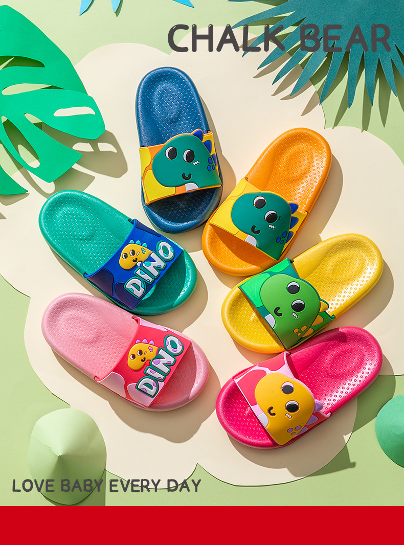 Children's Slippers Summer 2021 Chalk Bear New Cute Cartoon Dinosaur Parent-Child Boys and Girls Children's Sandals Wholesale Children's Slippers Summer 2021 Chalk Bear New Cute Cartoon Dinosaur Parent-Child Boys and Girls Children's Sandals Wholesale