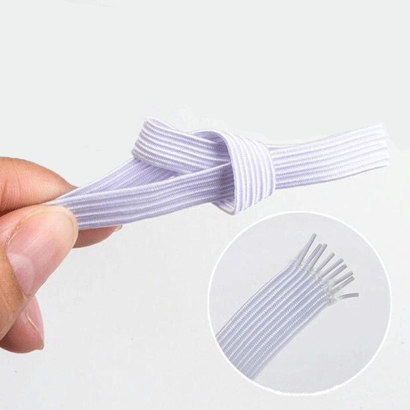 Factory in Stock Wholesale 0.3 Cm-1. 2cm Black White Walking Belt Horse Running Belt Cuff Elastic Band Flat Elastic Ribbon
