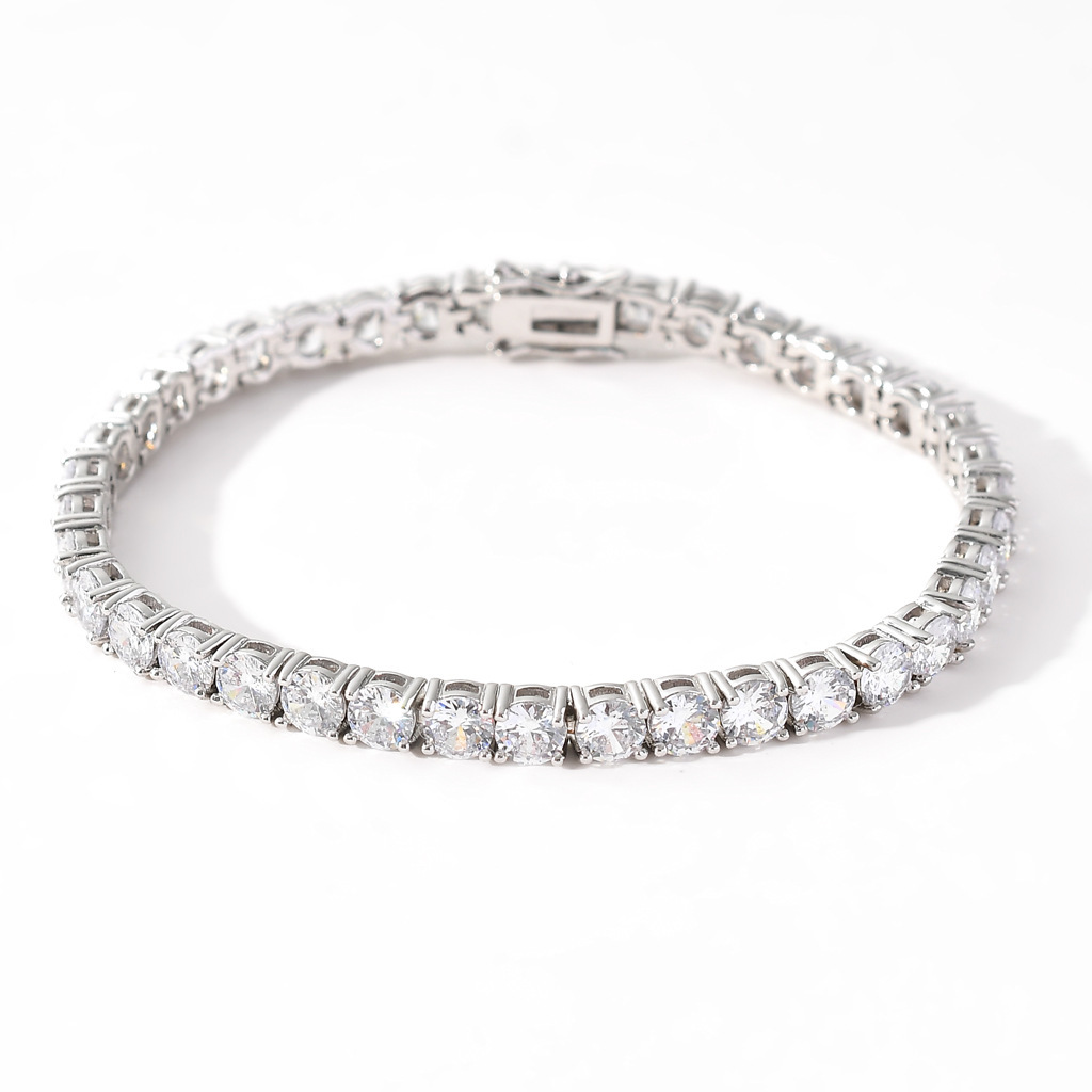 European and American Style Necklace Hip Hop 3mm 5mm Zircon Tennis Chain Zircon Bracelet Necklace Tennis Chain European and American Style Necklace Hip Hop 3mm 5mm Zircon Tennis Chain Zircon Bracelet Necklace Tennis Chain