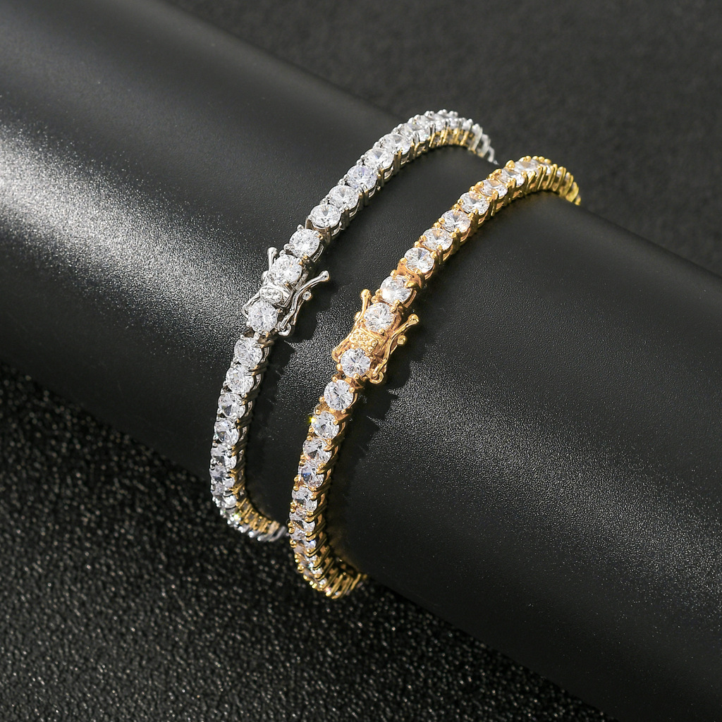 European and American Style Necklace Hip Hop 3mm 5mm Zircon Tennis Chain Zircon Bracelet Necklace Tennis Chain European and American Style Necklace Hip Hop 3mm 5mm Zircon Tennis Chain Zircon Bracelet Necklace Tennis Chain