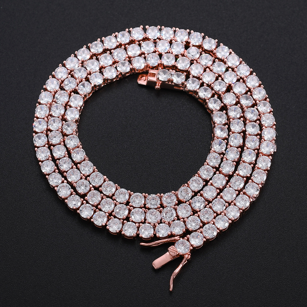 European and American Style Necklace Hip Hop 3mm 5mm Zircon Tennis Chain Zircon Bracelet Necklace Tennis Chain European and American Style Necklace Hip Hop 3mm 5mm Zircon Tennis Chain Zircon Bracelet Necklace Tennis Chain
