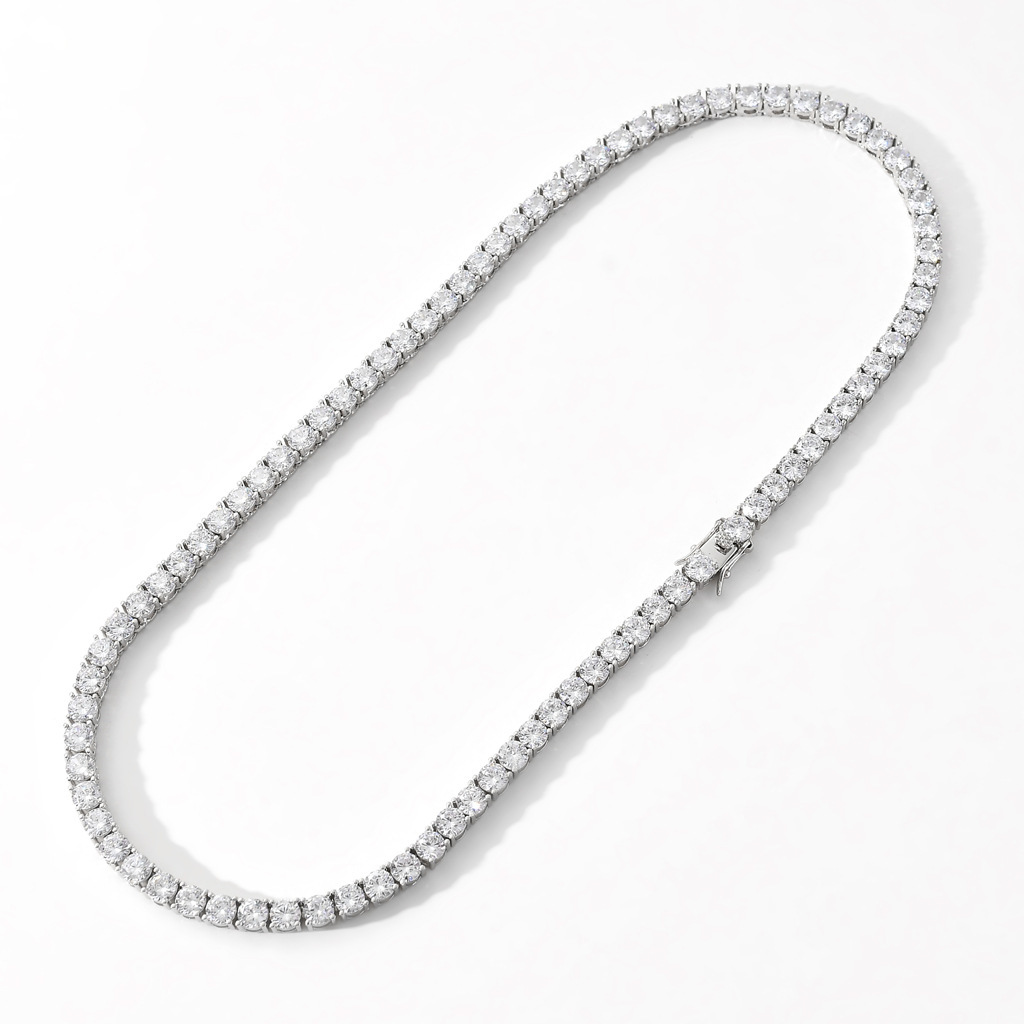 European and American Style Necklace Hip Hop 3mm 5mm Zircon Tennis Chain Zircon Bracelet Necklace Tennis Chain European and American Style Necklace Hip Hop 3mm 5mm Zircon Tennis Chain Zircon Bracelet Necklace Tennis Chain