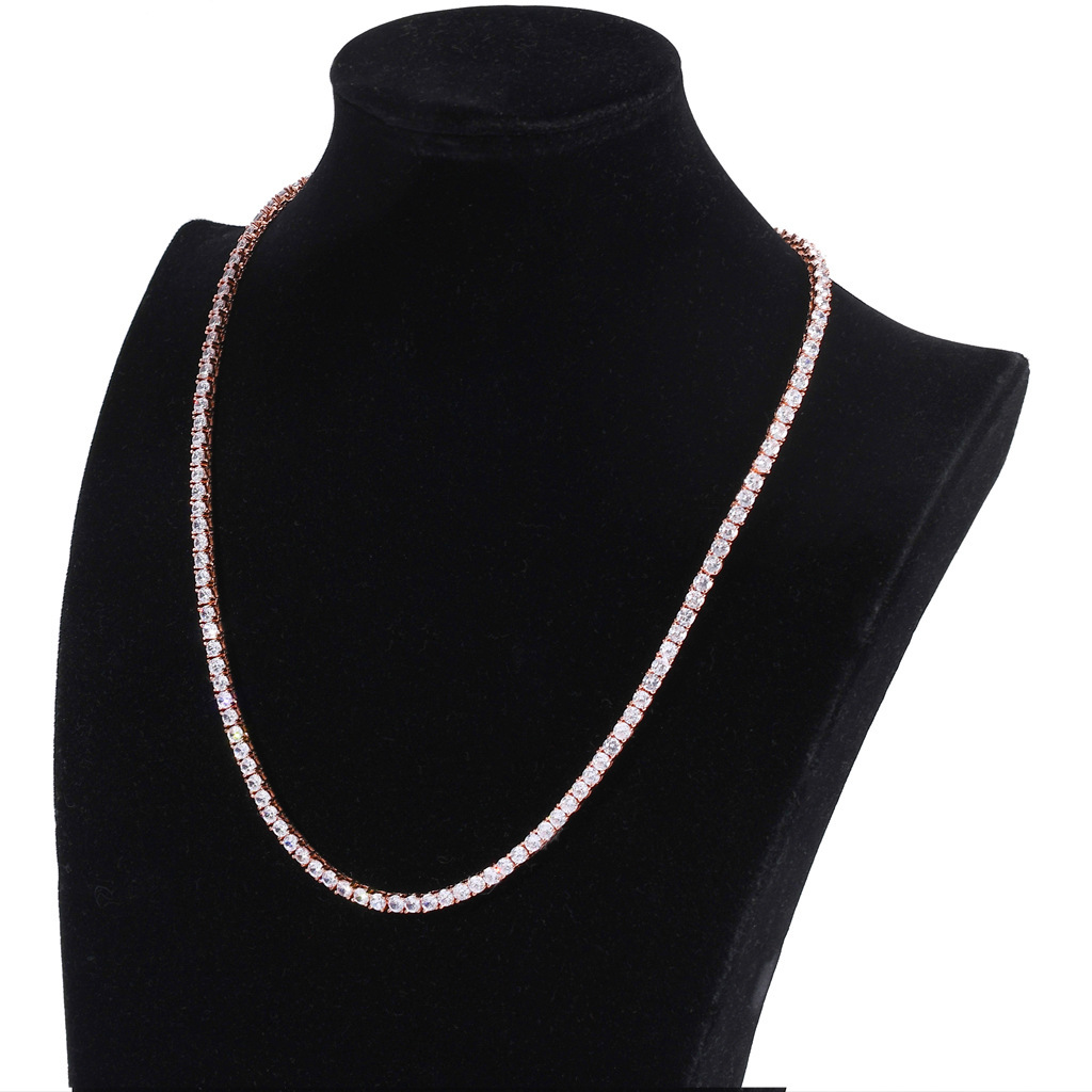 European and American Style Necklace Hip Hop 3mm 5mm Zircon Tennis Chain Zircon Bracelet Necklace Tennis Chain European and American Style Necklace Hip Hop 3mm 5mm Zircon Tennis Chain Zircon Bracelet Necklace Tennis Chain