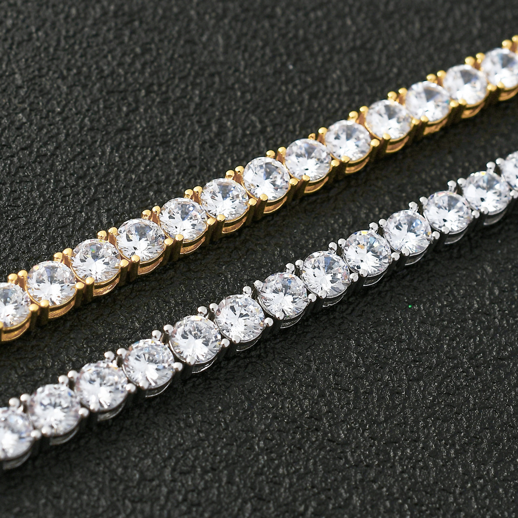 European and American Style Necklace Hip Hop 3mm 5mm Zircon Tennis Chain Zircon Bracelet Necklace Tennis Chain European and American Style Necklace Hip Hop 3mm 5mm Zircon Tennis Chain Zircon Bracelet Necklace Tennis Chain