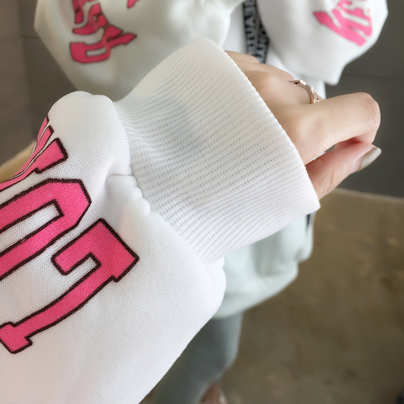 250g David style autumn/winter update hoodie with velvet cuff monogram print long sleeve sweater for women 250g David style autumn/winter update hoodie with velvet cuff monogram print long sleeve sweater for women