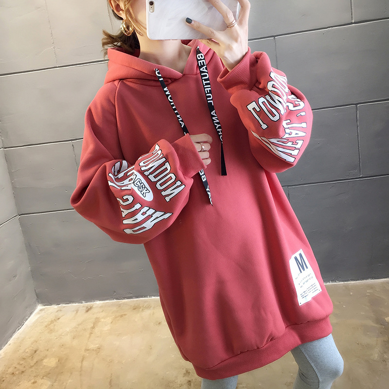 250g David style autumn/winter update hoodie with velvet cuff monogram print long sleeve sweater for women 250g David style autumn/winter update hoodie with velvet cuff monogram print long sleeve sweater for women