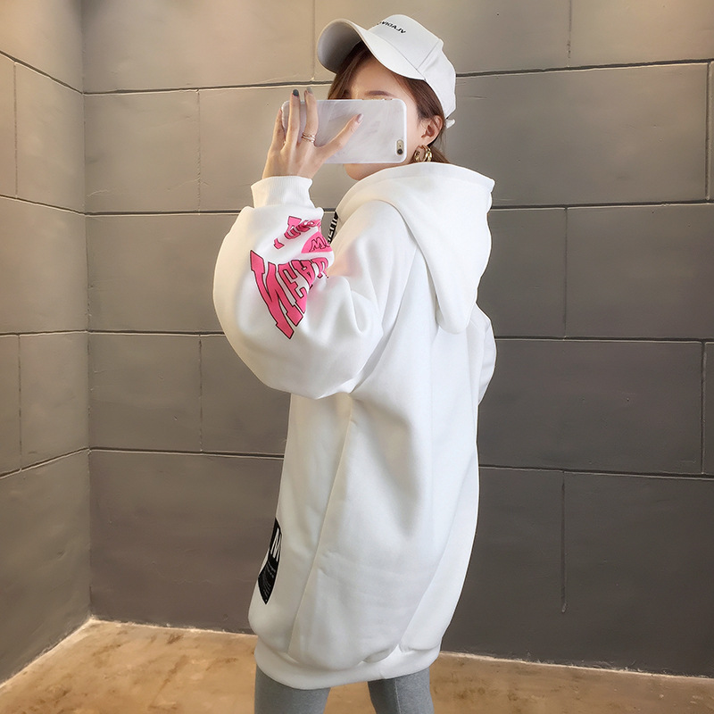 250g David style autumn/winter update hoodie with velvet cuff monogram print long sleeve sweater for women 250g David style autumn/winter update hoodie with velvet cuff monogram print long sleeve sweater for women