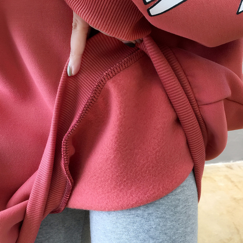 250g David style autumn/winter update hoodie with velvet cuff monogram print long sleeve sweater for women 250g David style autumn/winter update hoodie with velvet cuff monogram print long sleeve sweater for women