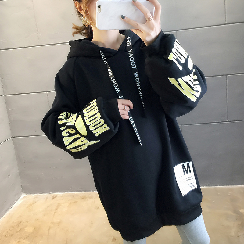 250g David style autumn/winter update hoodie with velvet cuff monogram print long sleeve sweater for women 250g David style autumn/winter update hoodie with velvet cuff monogram print long sleeve sweater for women