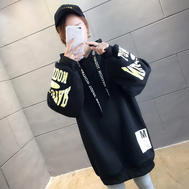 250g David style autumn/winter update hoodie with velvet cuff monogram print long sleeve sweater for women 250g David style autumn/winter update hoodie with velvet cuff monogram print long sleeve sweater for women
