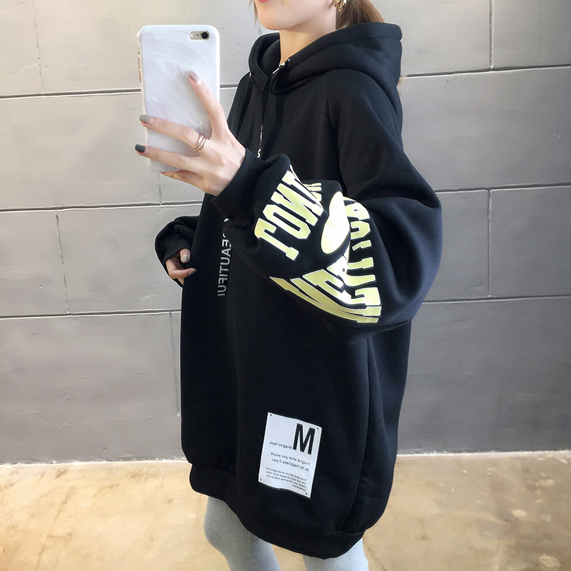 250g David style autumn/winter update hoodie with velvet cuff monogram print long sleeve sweater for women 250g David style autumn/winter update hoodie with velvet cuff monogram print long sleeve sweater for women