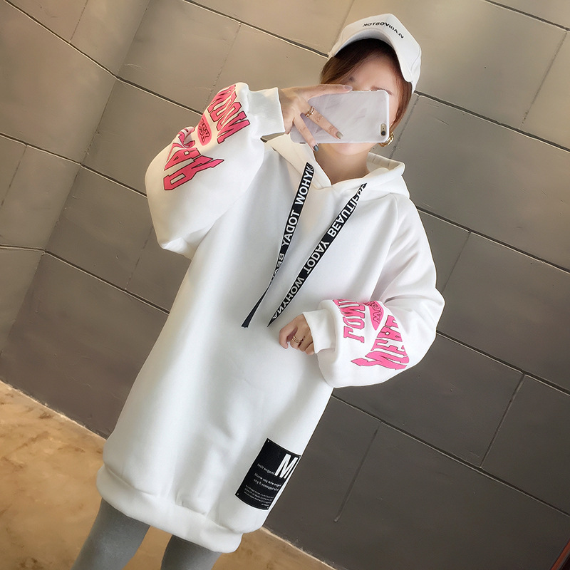 250g David style autumn/winter update hoodie with velvet cuff monogram print long sleeve sweater for women 250g David style autumn/winter update hoodie with velvet cuff monogram print long sleeve sweater for women