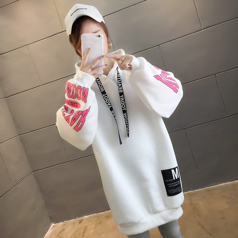 250g David style autumn/winter update hoodie with velvet cuff monogram print long sleeve sweater for women 250g David style autumn/winter update hoodie with velvet cuff monogram print long sleeve sweater for women