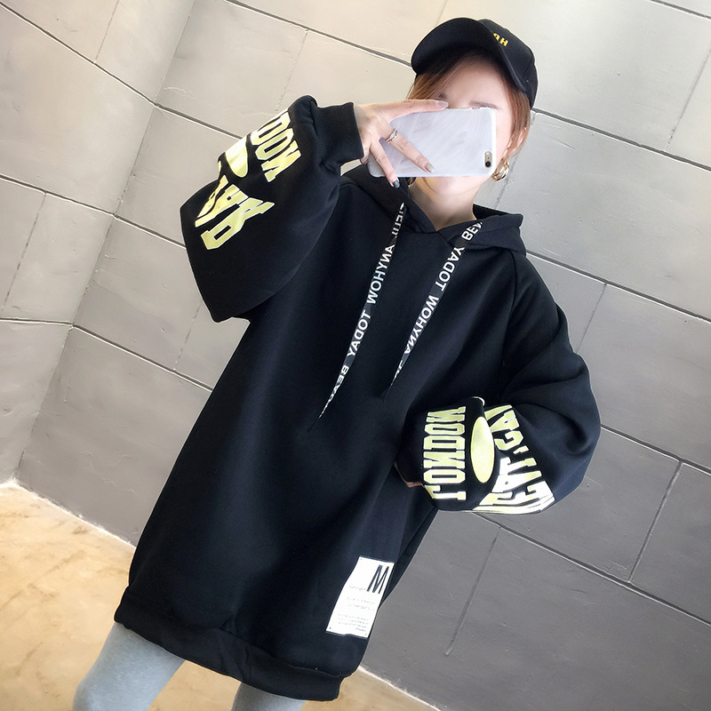 250g David style autumn/winter update hoodie with velvet cuff monogram print long sleeve sweater for women 250g David style autumn/winter update hoodie with velvet cuff monogram print long sleeve sweater for women