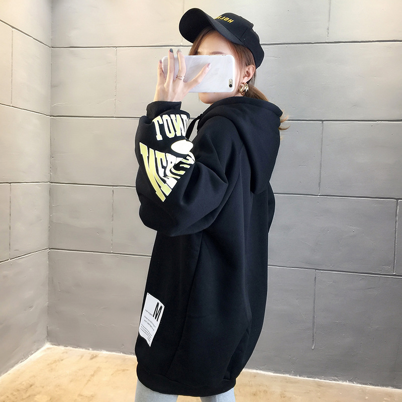 250g David style autumn/winter update hoodie with velvet cuff monogram print long sleeve sweater for women 250g David style autumn/winter update hoodie with velvet cuff monogram print long sleeve sweater for women
